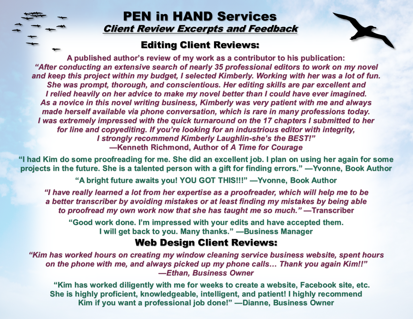 1) Resumes, Editing, and Tax Preparation - Website Link