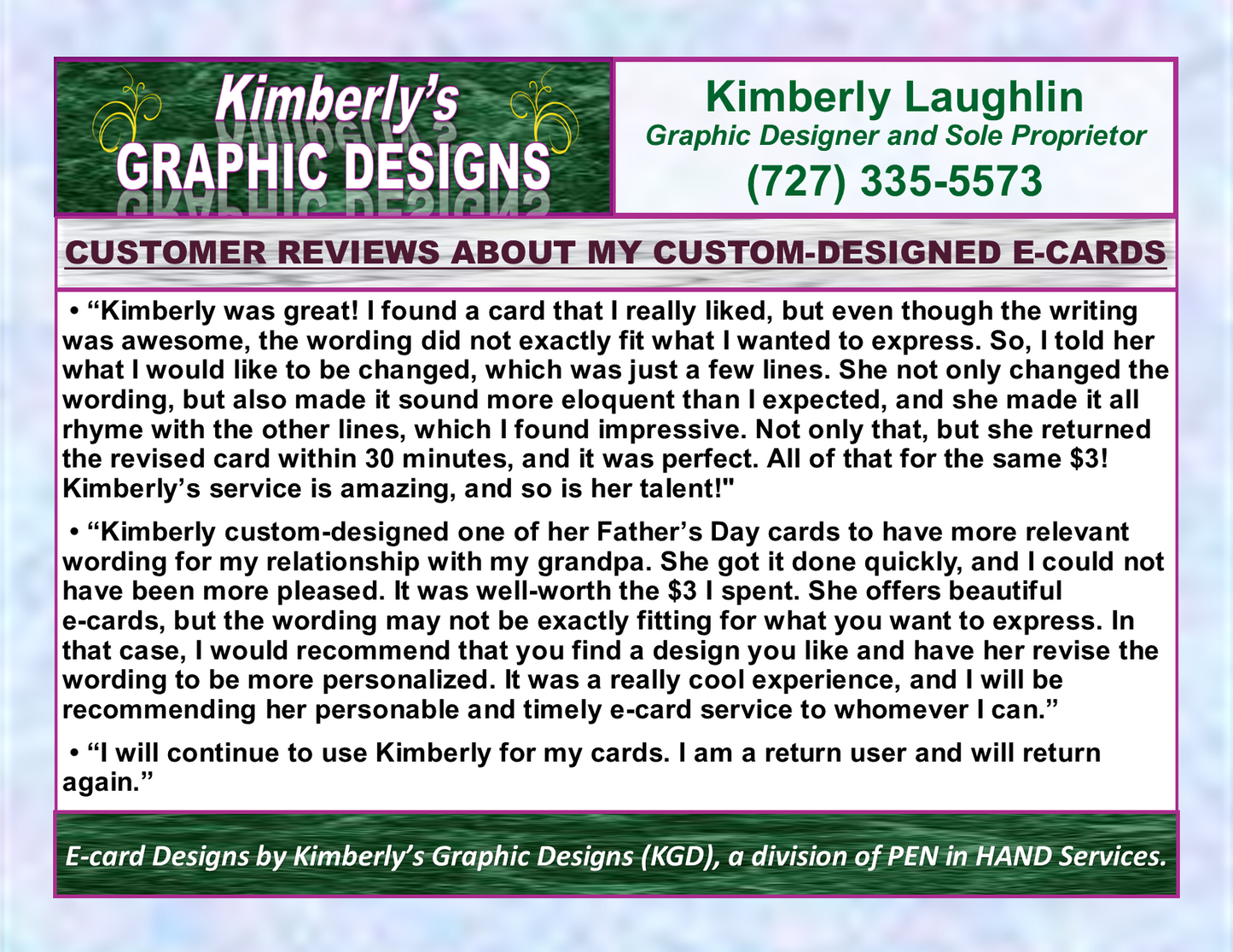 9CD - Custom-Designed E-Cards