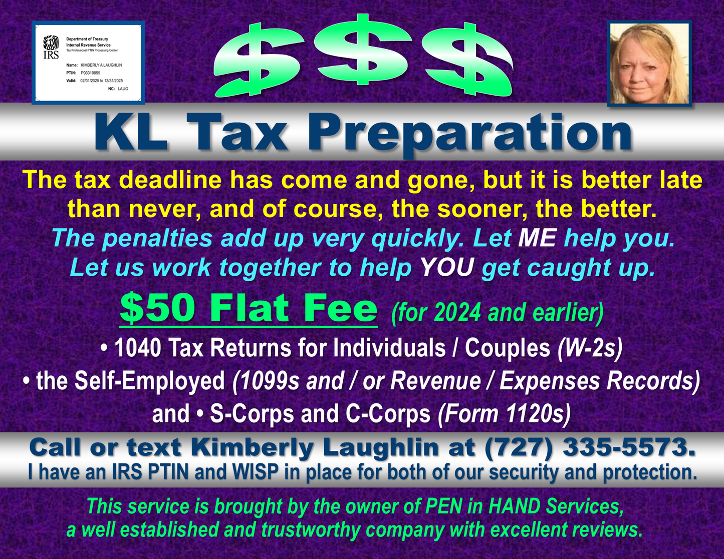 5) Tax Preparation and Filing Services - Website Link