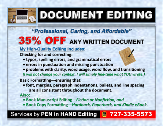 3) Document Editing Services - Website Link